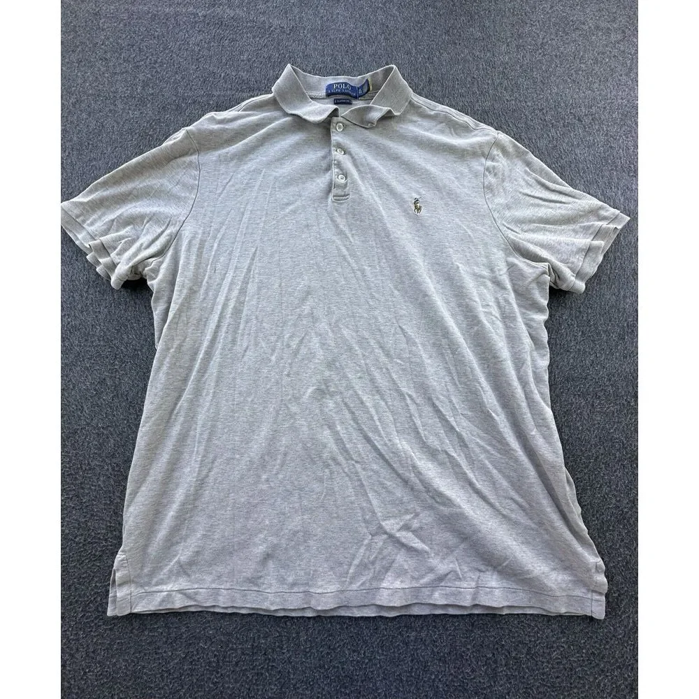 Polo Ralph Lauren Shirt Men's X-Large Beige‎ Polo Short Sleeve Classic Pullover